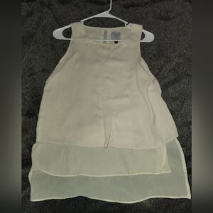 HD In Paris Cream Sleeveless Layered Blouse